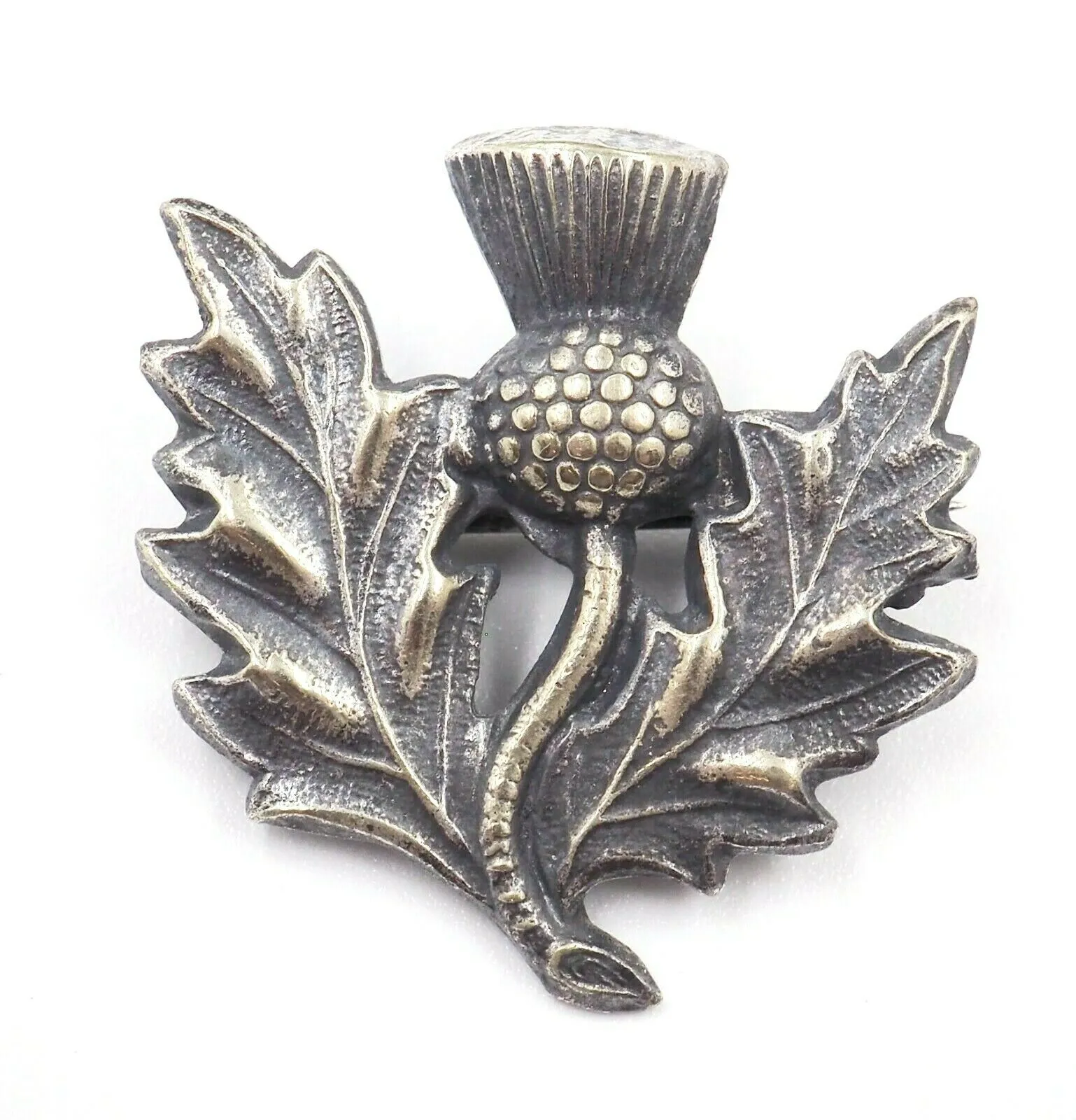 Vintage Thistle Brooch - Traditional Celtic Pewter Jewellery