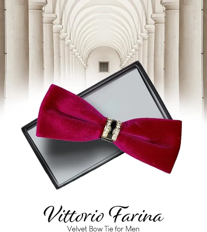 Vittorio Farina Velvet Bow Tie in Gift Box