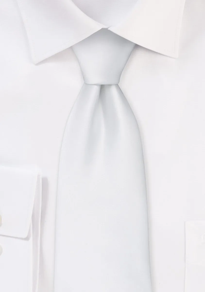 White Solid Necktie