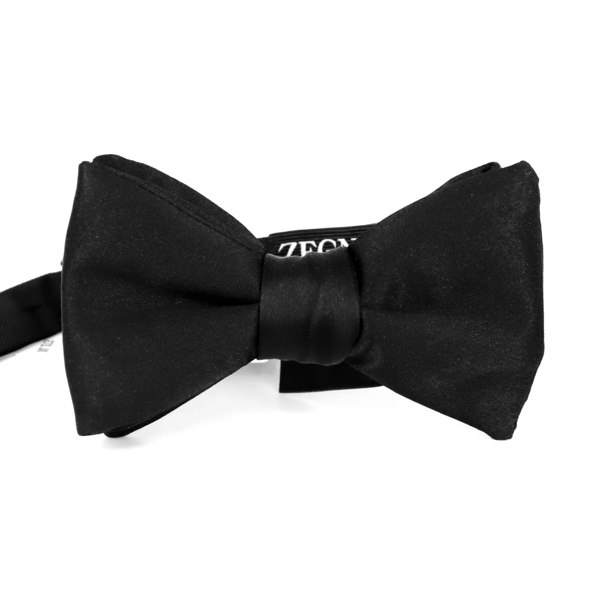 ZEGNA Silk Self Black Bow Ties