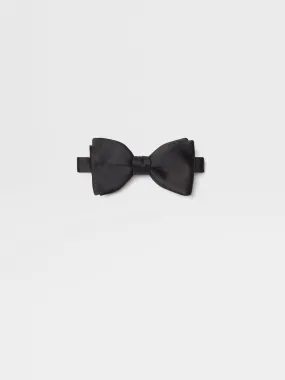 ZEGNA Silk Self Black Bow Ties